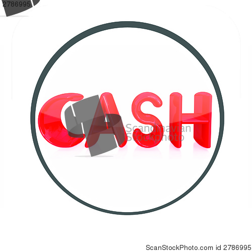 Image of Glossy icon with text ' cash' 