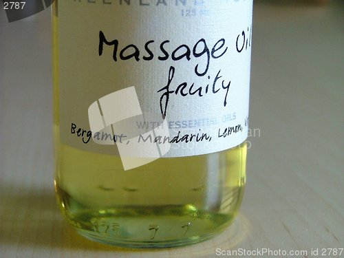 Image of massage oil bottle
