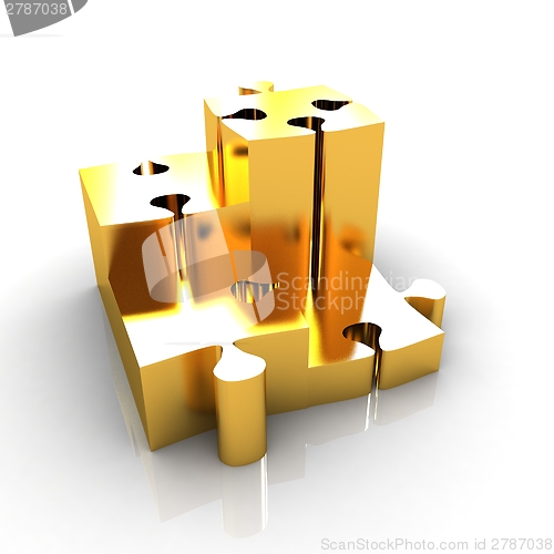 Image of Concept of growth of gold puzzles 