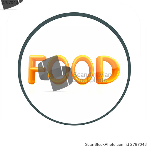 Image of Glossy icon with text "Food" 