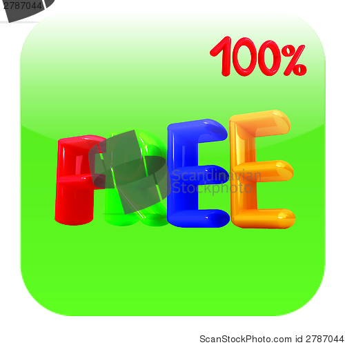 Image of "Free" colorful icon 