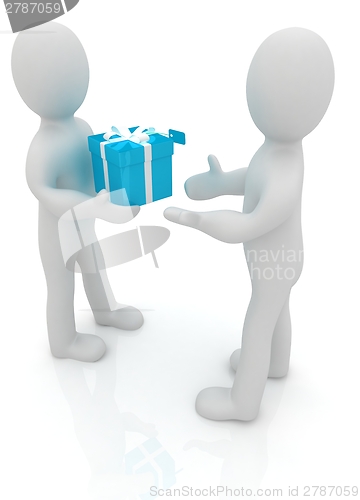 Image of 3d man gives gift 