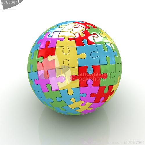 Image of Sphere collected from colorful puzzle 