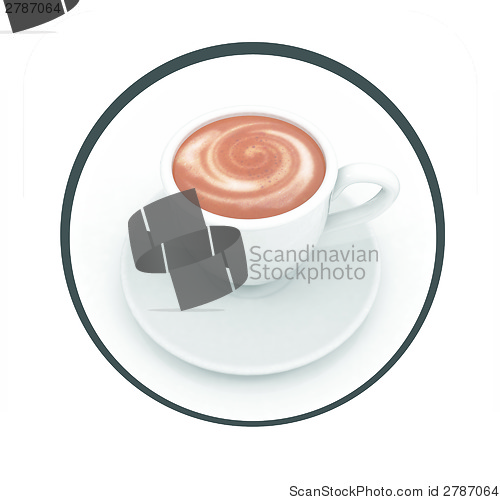 Image of Glossy icon with cup of coffee 