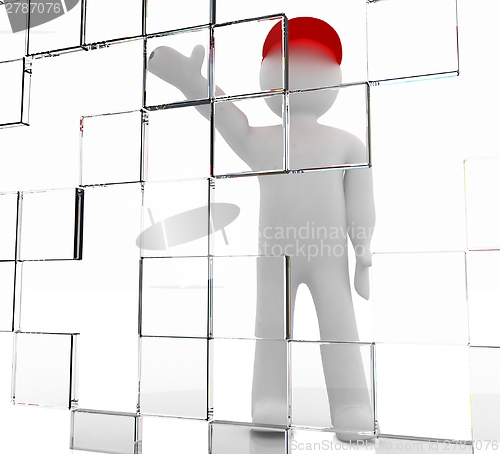 Image of 3d man making choice