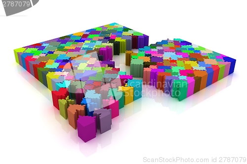 Image of Many-colored puzzle pattern