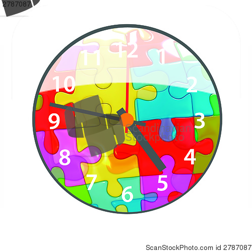 Image of Colorful mosaic clock icon 