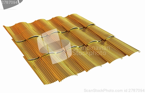 Image of Gold 3d roof tiles