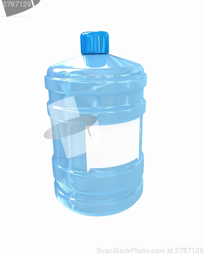 Image of Bottle with clean blue water 