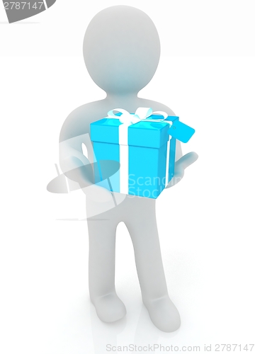 Image of 3d man gives gift 