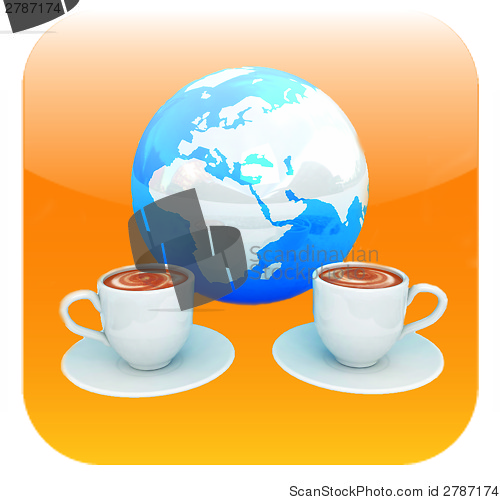 Image of Coffee cups icon. Internet concept 