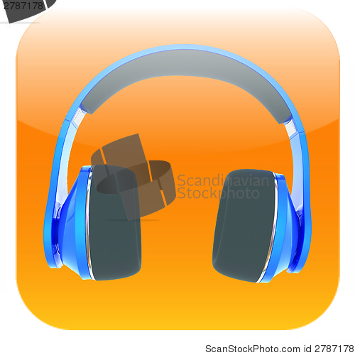 Image of glossy headset web icon design element 