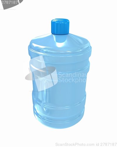 Image of Bottle with clean blue water 