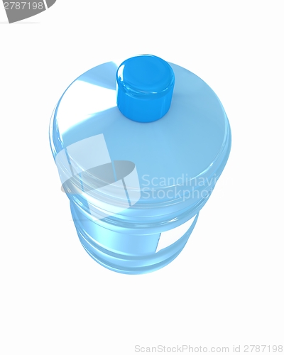 Image of Bottle with clean blue water 