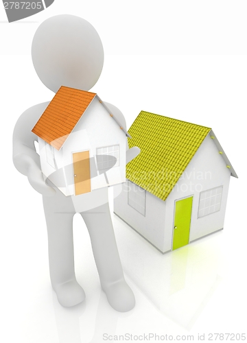 Image of 3d man with house 