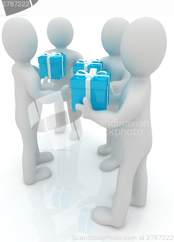 Image of 3d mans gives gifts 