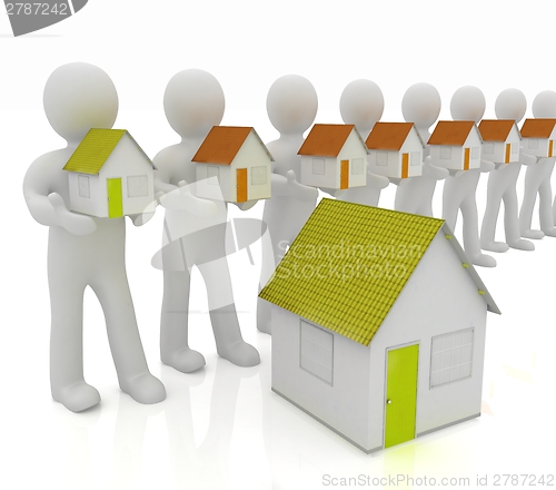 Image of 3d mans and houses 