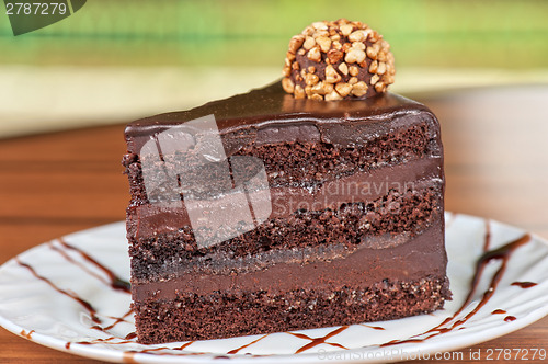 Image of chocolate cake piece