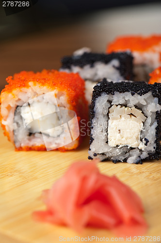 Image of tobico sushi rolls