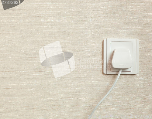 Image of AC power plug in wall socket