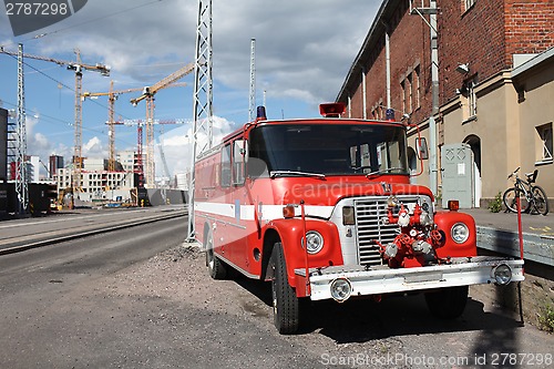 Image of  red fire engine 