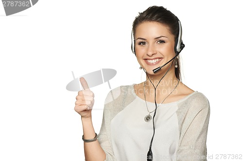 Image of Headset woman call center operator