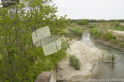 Image of Senio river near Cotignola in Italian countryside