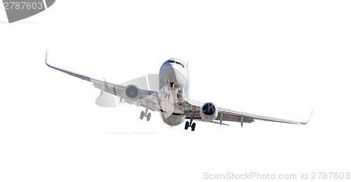 Image of Jet Airplane Landing Isolated on White