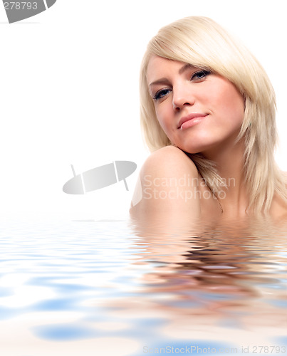 Image of attractive blond in water