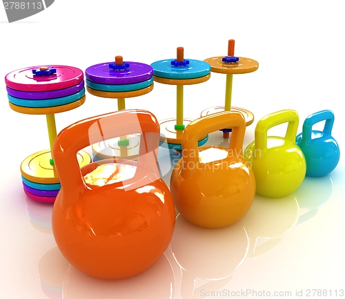 Image of Colorful weights and dumbbells 