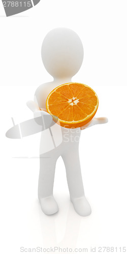 Image of 3d man with half orange