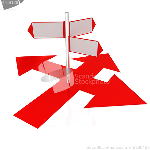 Image of 3D blank road sign 