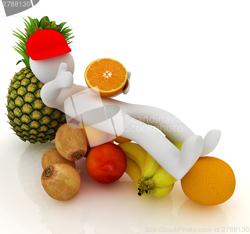 Image of 3d man with citrus 
