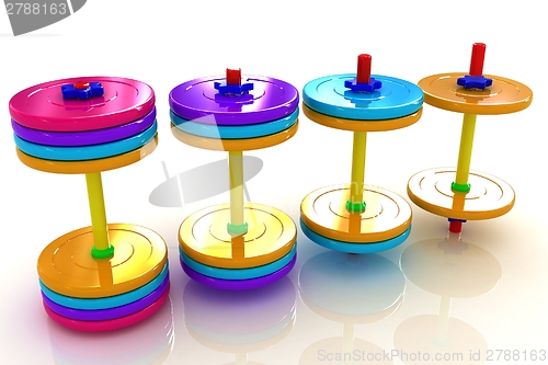 Image of Colorful dumbbells 