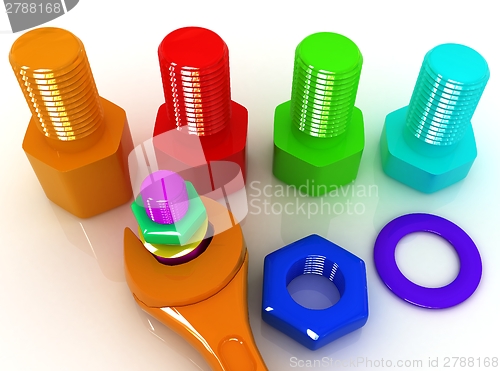 Image of Colorful wrench to tighten the screws