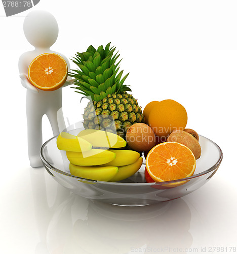 Image of 3d man with citrus
