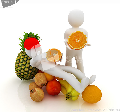 Image of 3d man with citrus 