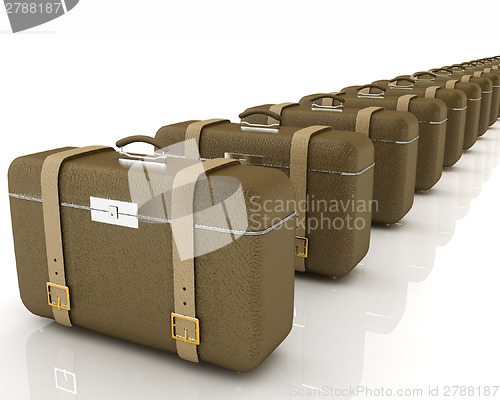 Image of Brown traveler's suitcases 