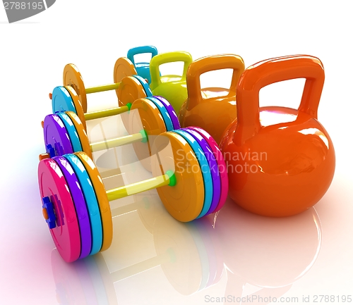 Image of Colorful weights and dumbbells 