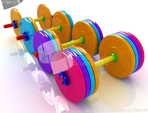 Image of Colorful dumbbells 