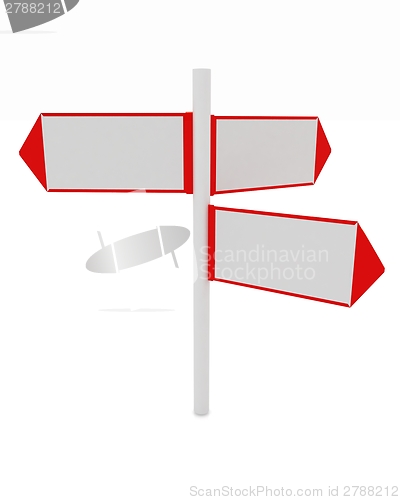 Image of 3D blank road sign 