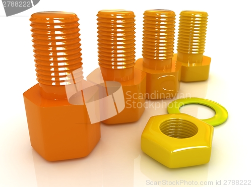 Image of Colorful nuts and bolts 