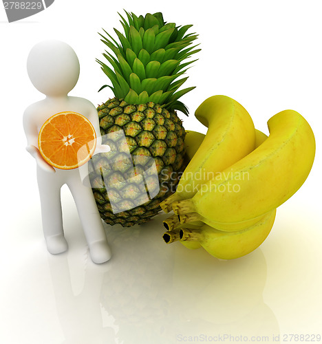 Image of 3d man with citrus 