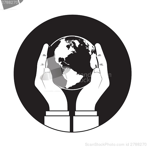 Image of Hands gently holding a globe.