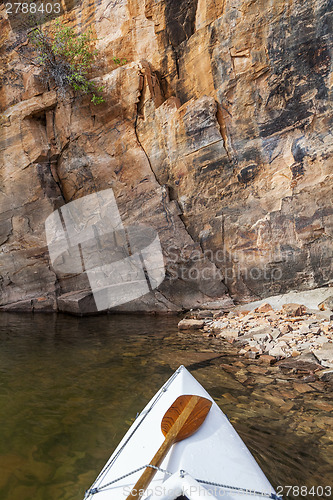 Image of canoe on a Colorado lake