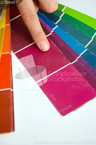 Image of woman finger purple shades color palette guide 
