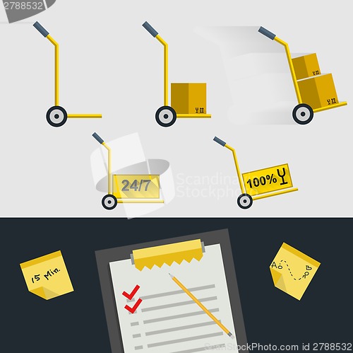 Image of Flat icons for delivery of goods