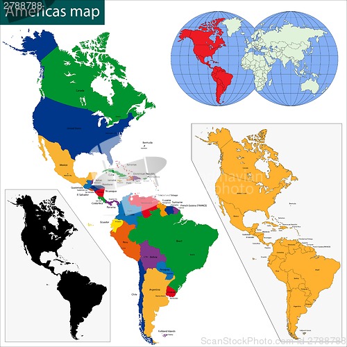 Image of Americas map