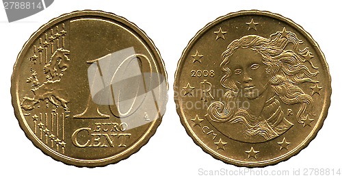 Image of ten cents, United Europe, Italy, Venus, 2008