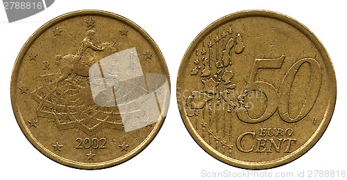 Image of fifty euro-cents, United Europe, Italy, 2002